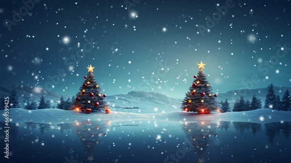 Obraz christmas tree in snow