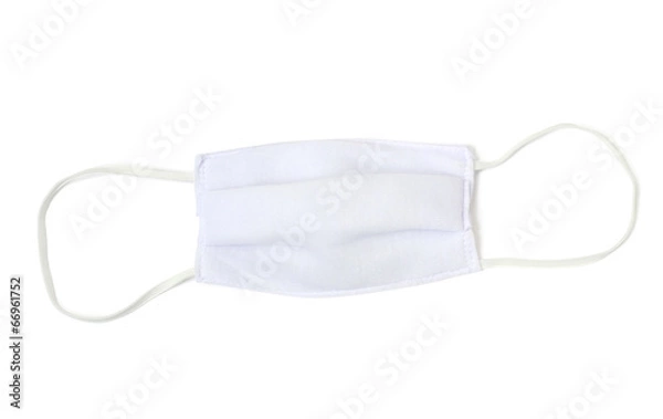 Fototapeta Fabric face mask (with clipping path) isolated on white