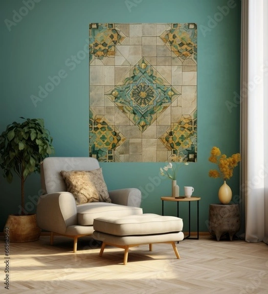 Obraz design scene with a sofa