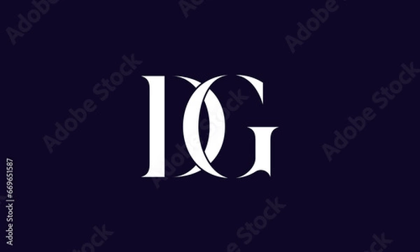 Obraz Initial Letter DG, GD Linked Logo