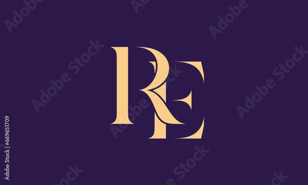 Obraz RE, ER, R, E abstract letters logo monogram