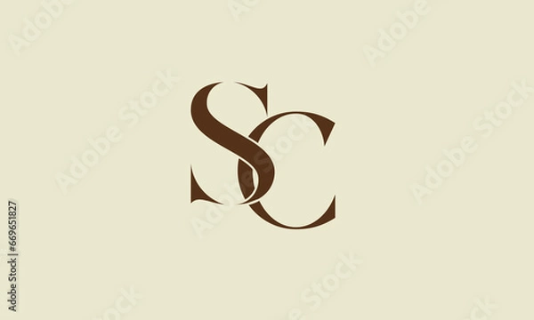 Obraz SC,CS,S,C Abstract Letters Logo Monogram