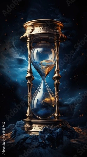 Obraz hourglass on black background