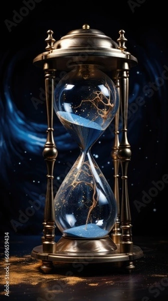 Obraz hourglass on black background