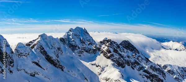 Obraz snow covered mountains in winter