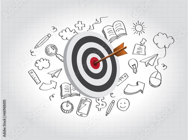 Obraz Target Illustration with doodle