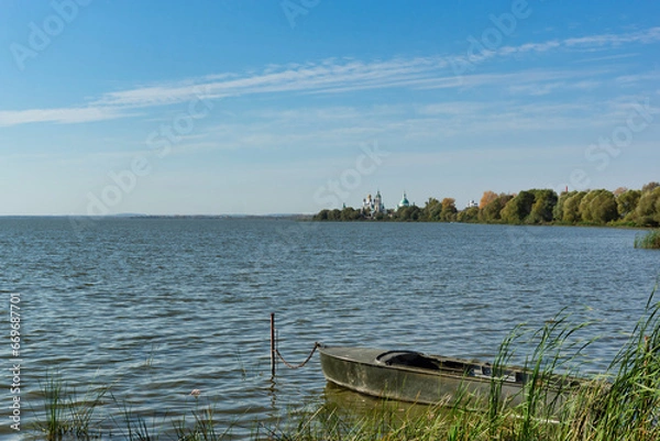 Fototapeta Rostov the Great, Russia - September 24, 2023: Dimitriev Monastery. Lake Nero, Golden Ring of Russia