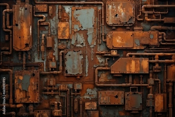 Fototapeta Rusty metal background. Rusty metal texture. Generative Ai