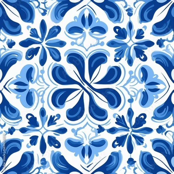 Fototapeta Azulejo Tile Mosaic Elegance Pattern 