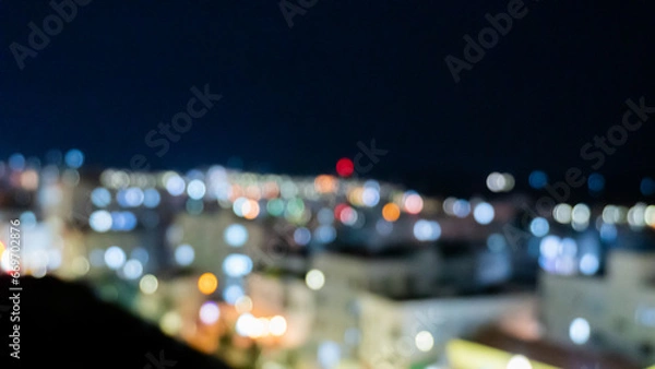 Obraz night blur lights towns