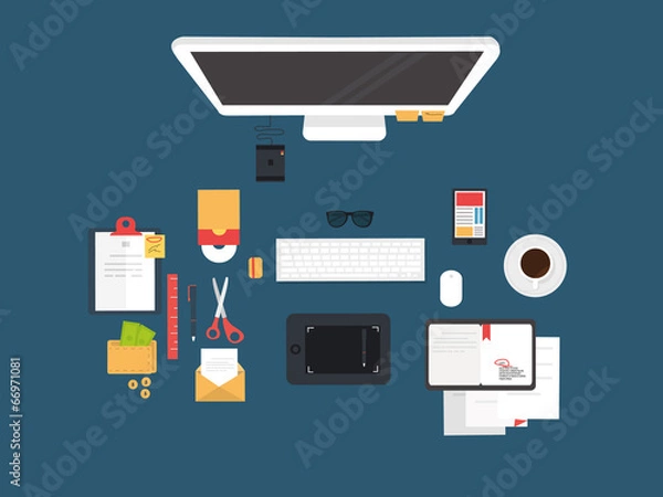 Fototapeta Set flat design