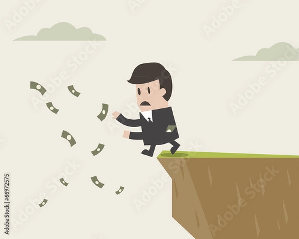 Fototapeta Businessman making a risk