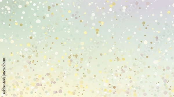 Fototapeta White gold glitter confetti on pastel gradient background. Subtle flying snow flakes and stars on soft pastel gradient background