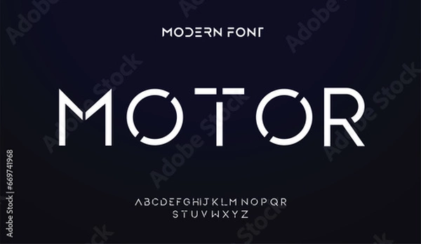 Fototapeta Modern Bold Font and Number. Typography urban style alphabet fonts for fashion, sport, technology, digital, movie, logo design, vector illustration