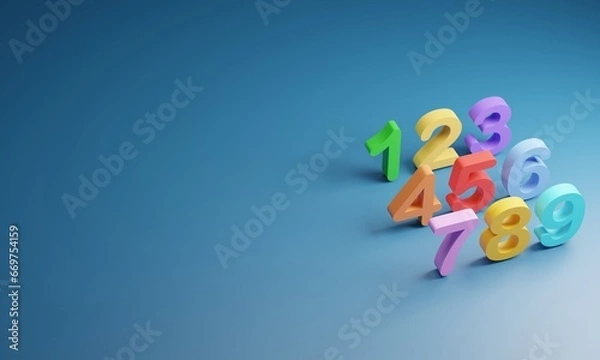 Obraz 3d colorfull number background