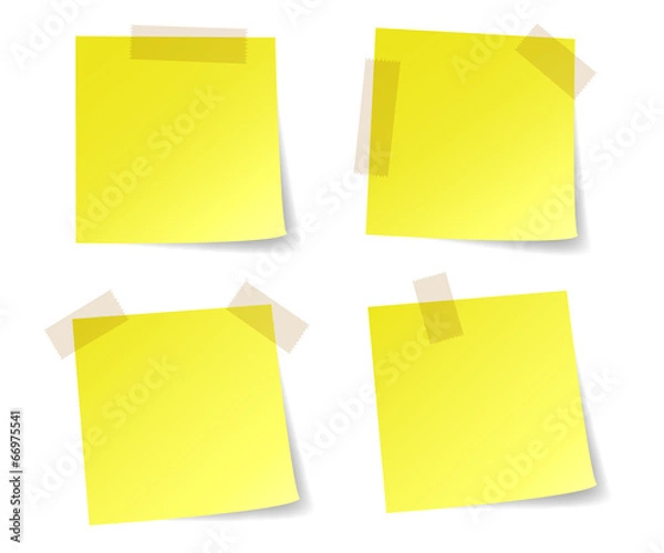 Obraz Yellow stick note papers