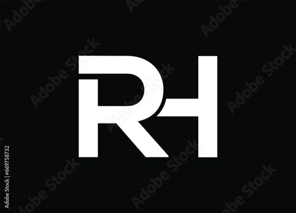 Obraz RH letter logo and monogram logo