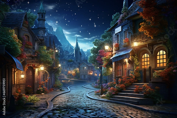 Obraz 幻想的な街の夜景