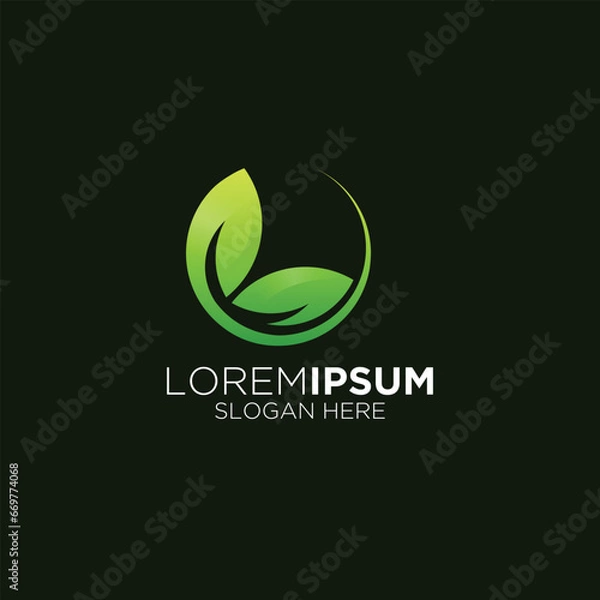 Obraz modern simple leaf logo