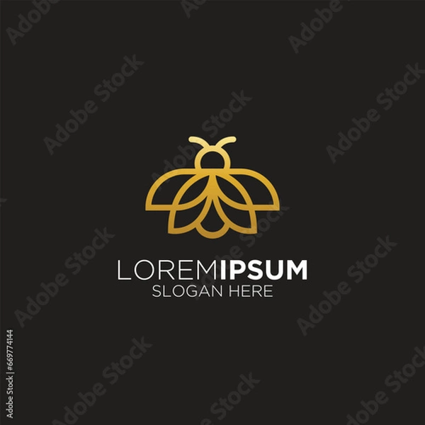 Obraz elegant honey bee logo