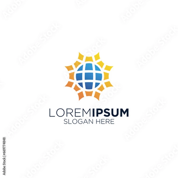 Obraz sun shape geometric logo