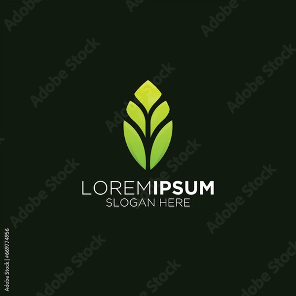 Obraz agricultural business leaf logo design