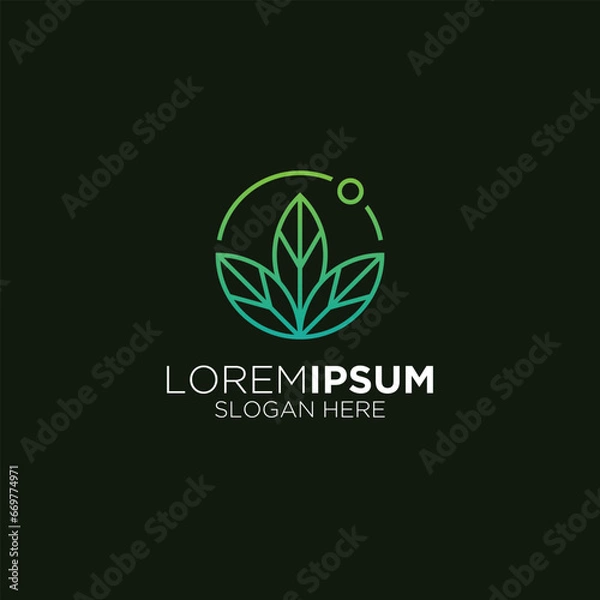 Obraz herbal medicine green leaf logo