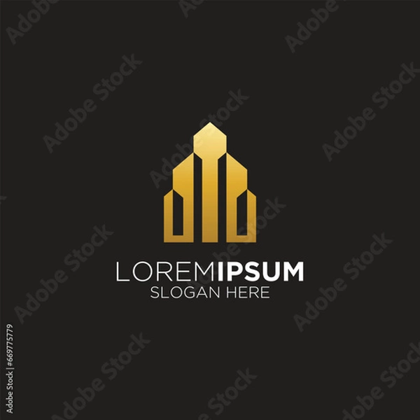 Obraz elegant building architect logo