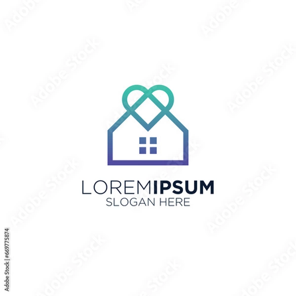 Obraz heart house logo design