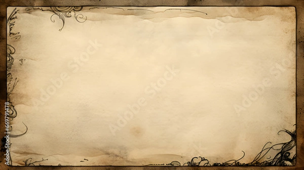 Obraz vintage background with frame for text | generative AI