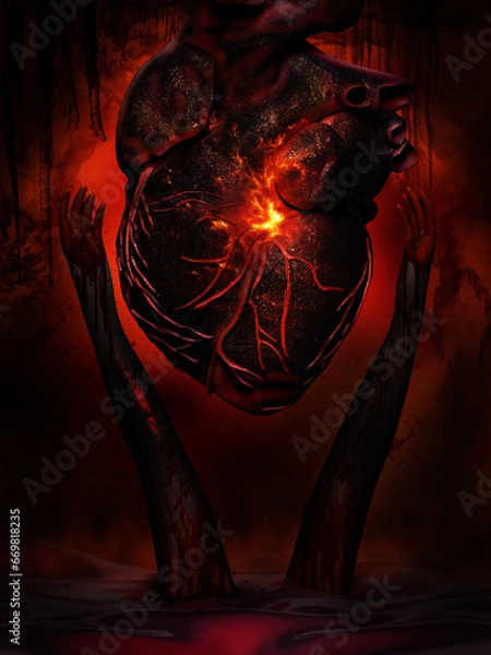 Obraz Burnt heart