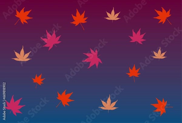 Fototapeta 紅葉した紅葉の葉っぱ