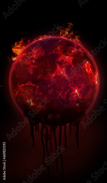 Obraz Moon,blood and fire