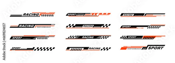 Fototapeta Car stripe element sticker for racing sport vector design