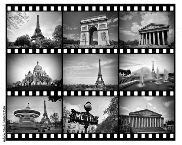 Fototapeta Pellicule en noir et blanc de Paris