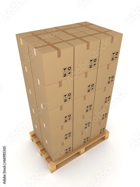 Obraz Carton boxes on a pallet.