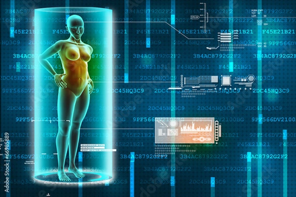 Obraz Female human body charging