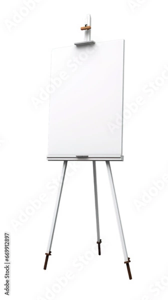 Fototapeta Easel sign mockup, white board, welcome sign isolated on transparent background, Generative ai.