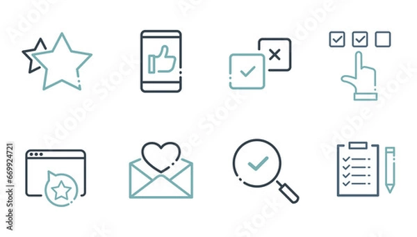 Fototapeta Web Surevey Icon, Feedback Outline Collection, Testimonials, Quick Response, Satisfaction, Icon Set