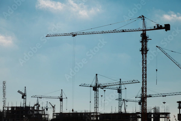 Obraz Construction cranes