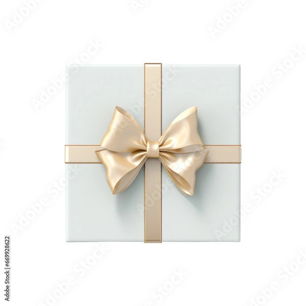 Fototapeta Gift box top view isolated on transparent background. AI generative.