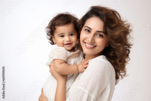 Obraz indian mother with a small child