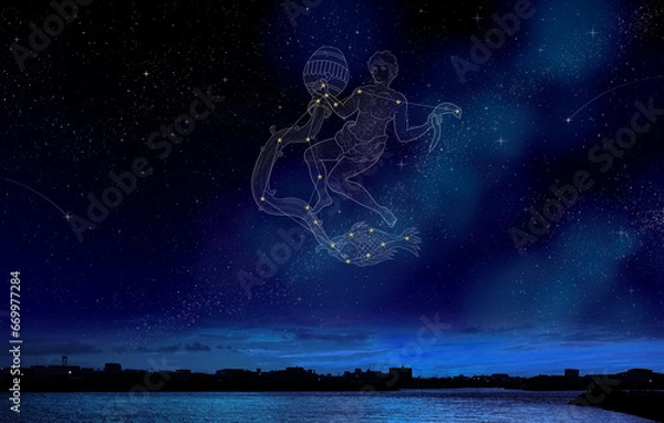 Obraz 夜空に浮かぶ水瓶座