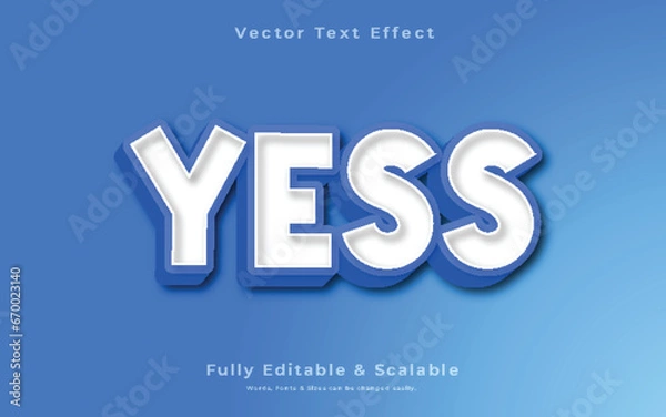 Fototapeta yess 3d text effect vector download