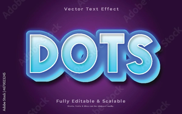 Fototapeta dots 3d text effect vector download