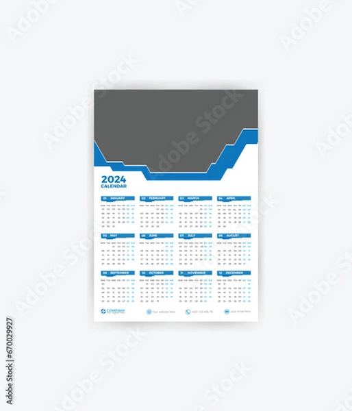 Obraz 1 page calendar 2024