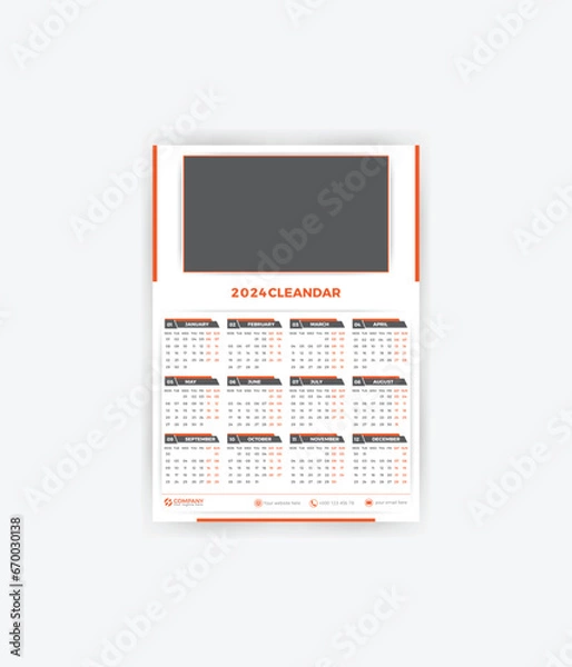 Obraz 1 page calendar 2024