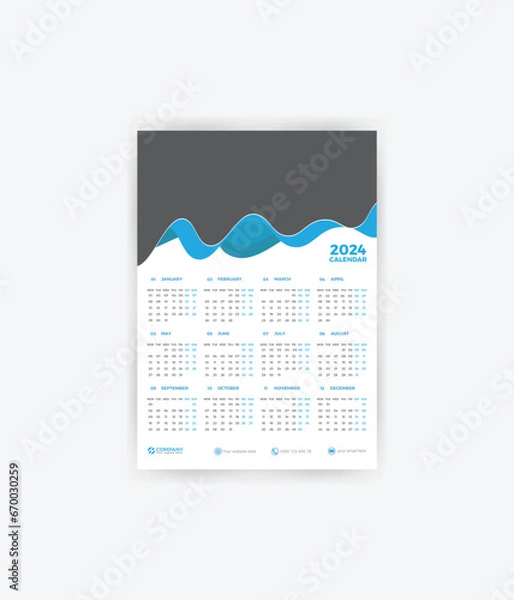Obraz 1 page calendar 2024