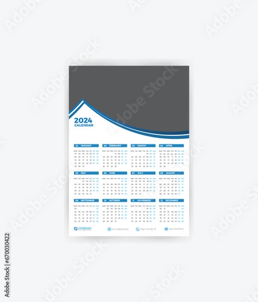 Obraz 1 page calendar 2024