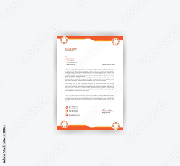 Obraz  Professional creative letterhead template design